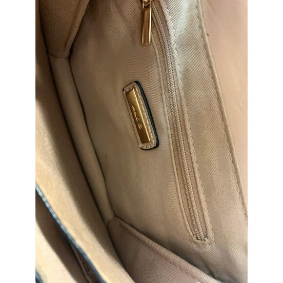 Aldo Purse Top Handle Detachable Crossbody Strap Pink Snakeskin Look Accent - Picture 16 of 16